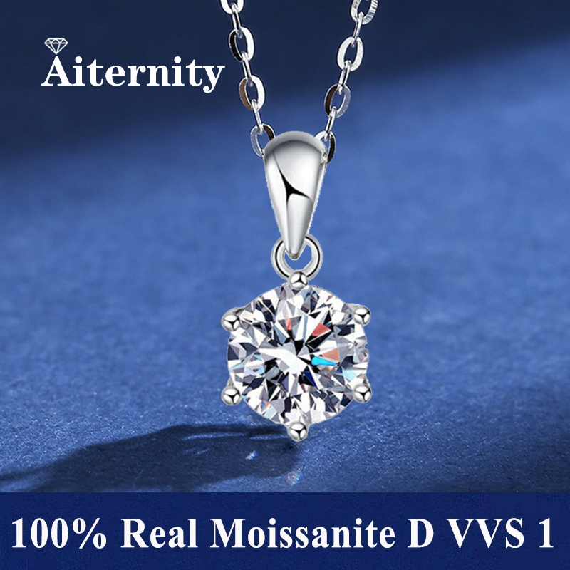 Vs Smartwatch - Silver 925 6 prong Moissanite Pendant