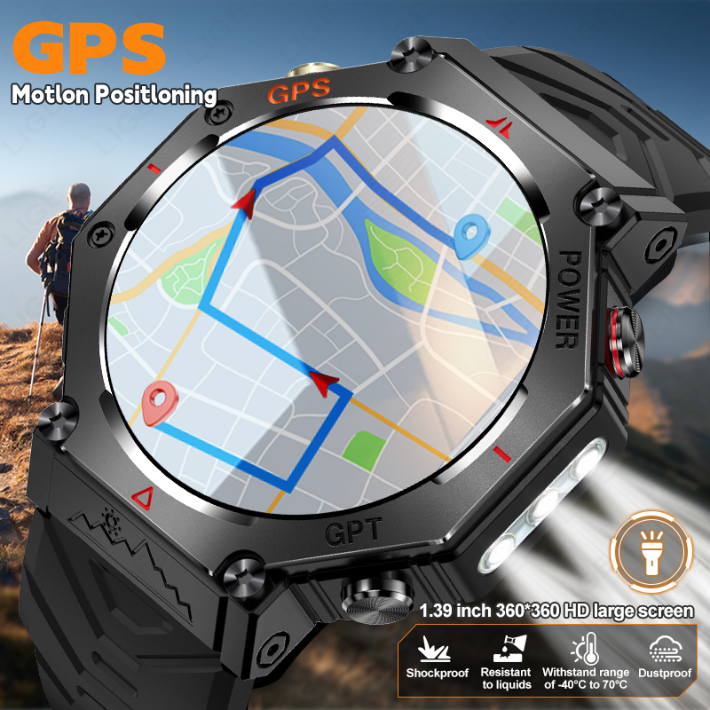 Smartwatch Premium Watches For Men - LIGE GPS Smart Watch Premium Military