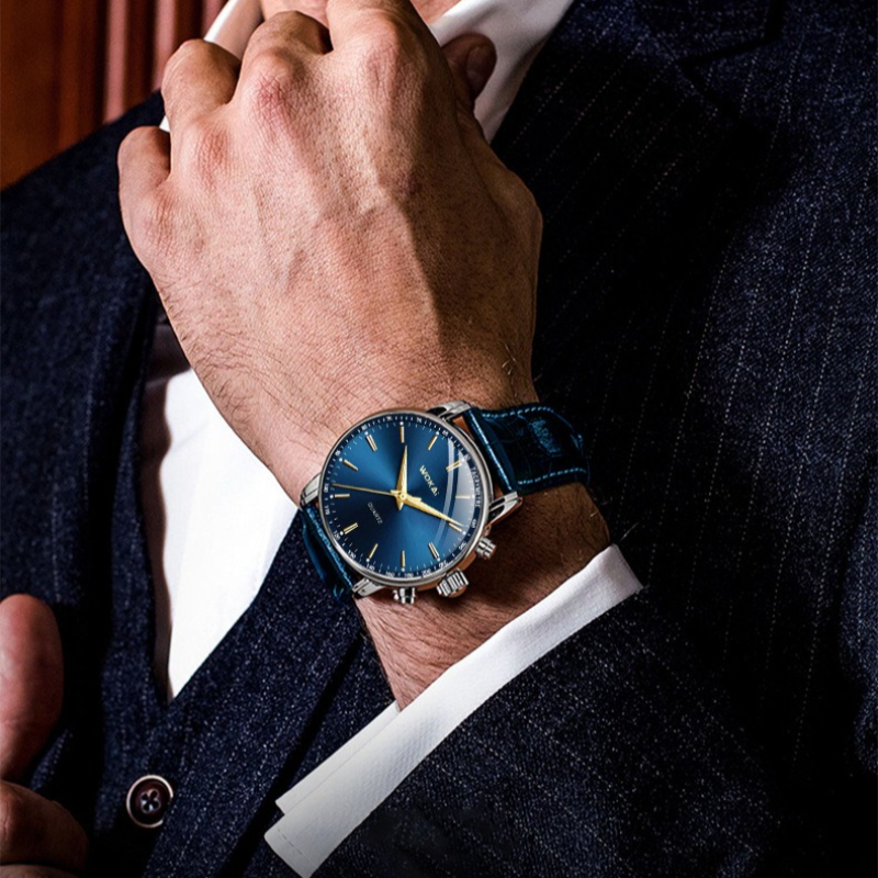 Smartwatch Watches Best Gift For Men - Watch Men Blue Watches Casual Leather