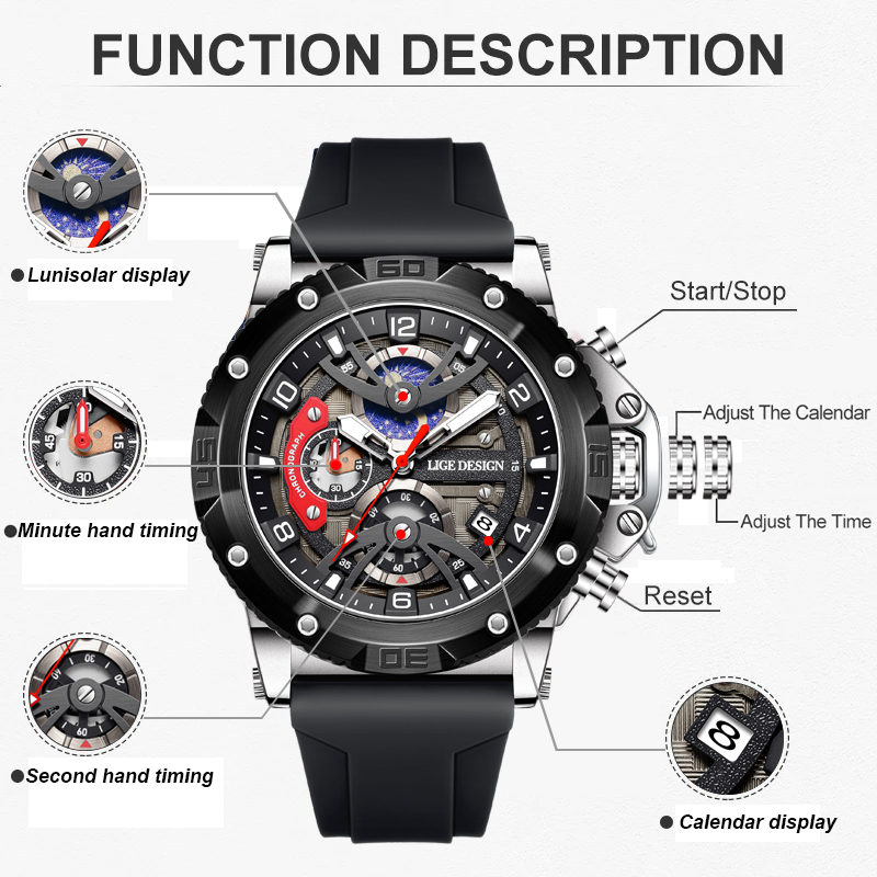 LIGE Top Brand Luxury Men Watc - Smartwatch Sports Watches For Men recensione e prezzo