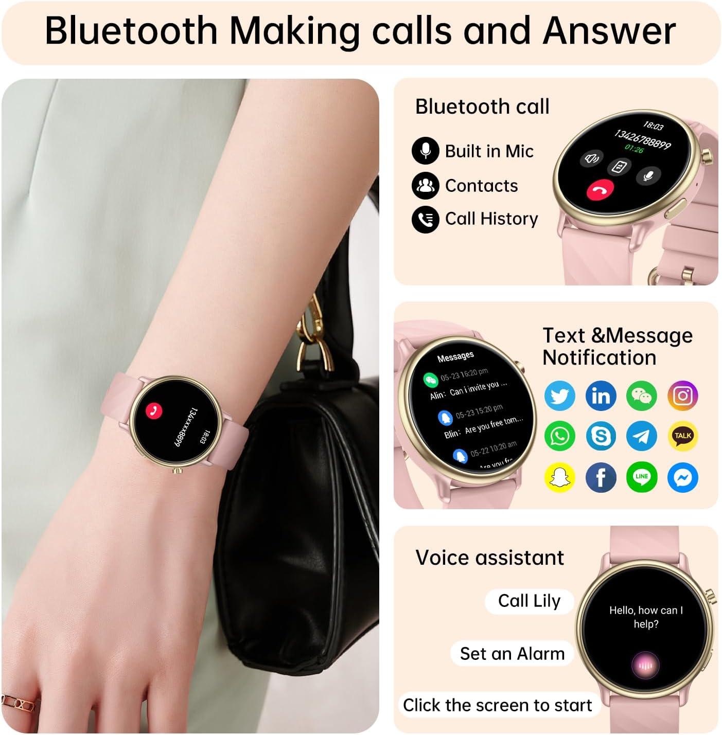 Smart Watch for Women & Men: F - Smartwatch Iphone Watches For Women recensione e prezzo