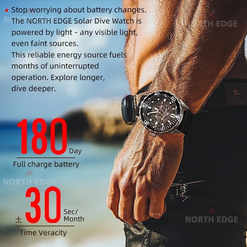 【Best-selling】 NORTH EDGE TRIT - Solar Powered Watch recensione e prezzo