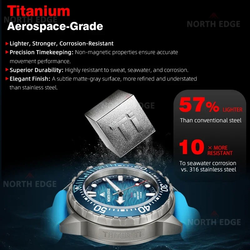【Best-selling】 NORTH EDGE TRIT - Solar Powered Watch recensione e prezzo