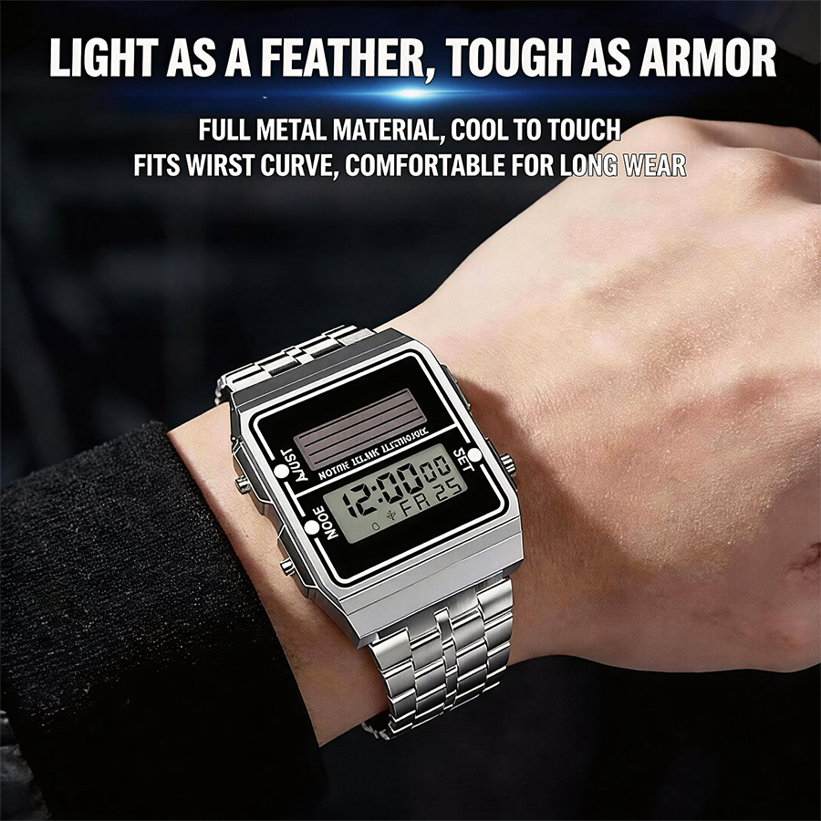 Retro Silver Metal Square Sola - Solar Powered Watch recensione e prezzo
