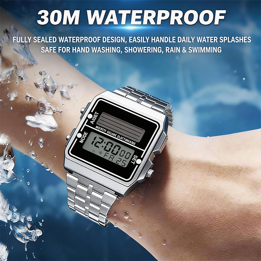 Retro Silver Metal Square Sola - Solar Powered Watch recensione e prezzo