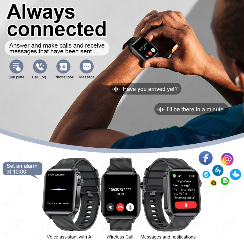 LIGE New Bluetooth Call Smart  - Smartwatch Iphone Watches For Women recensione e prezzo
