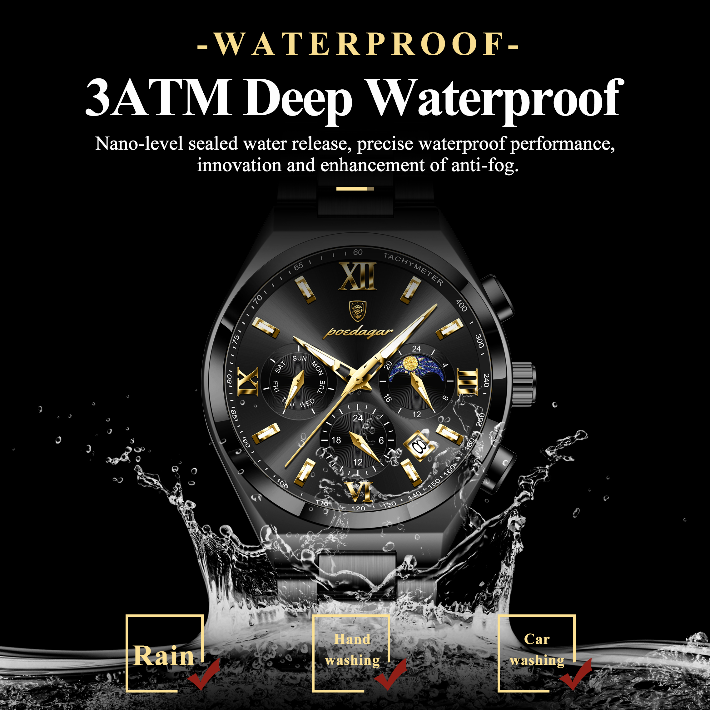 POEDAGAR Fashion Luxury Man Wr - Watches Not Smartwatch recensione e prezzo