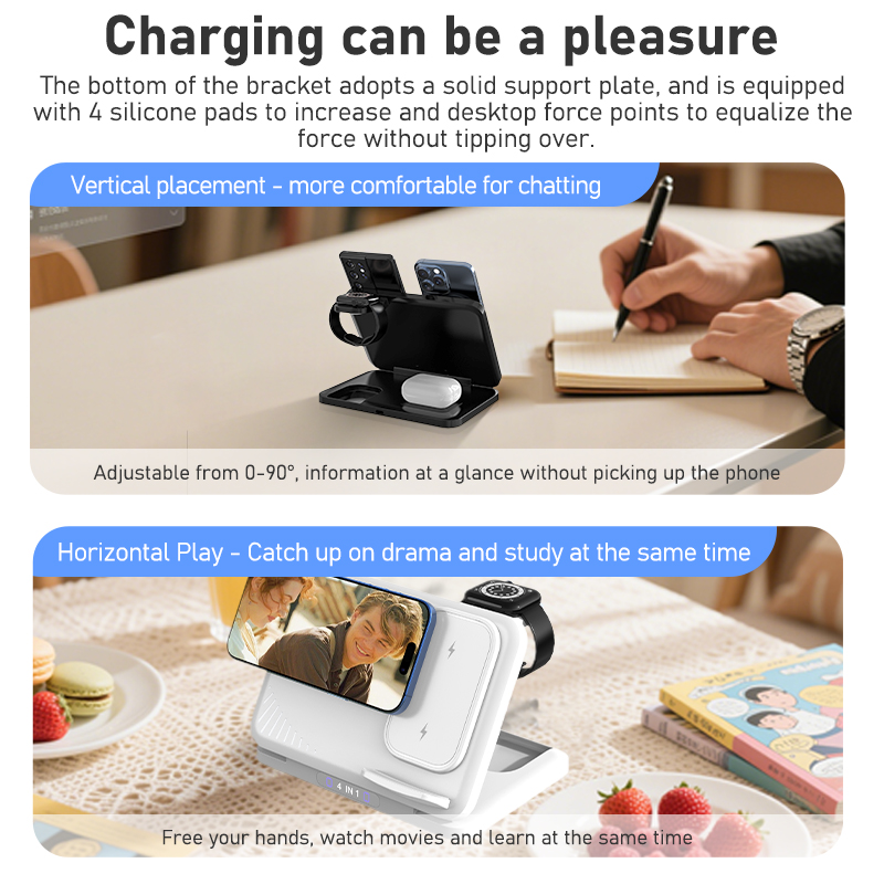4 in 1 Dual Phone Wireless Cha - Smartwatch Apple Watch recensione e prezzo