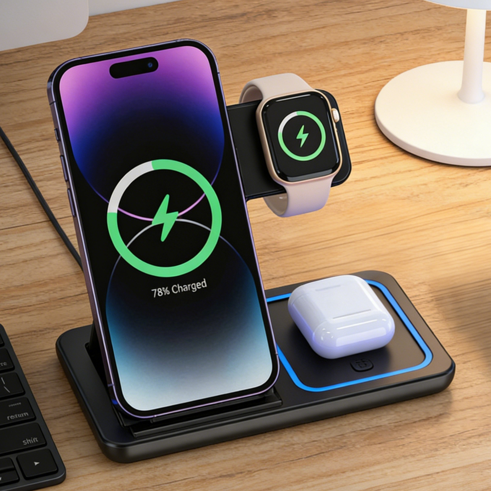 Foldable 3 in 1 Wireless Charg - Smartwatch Apple Watch recensione e prezzo