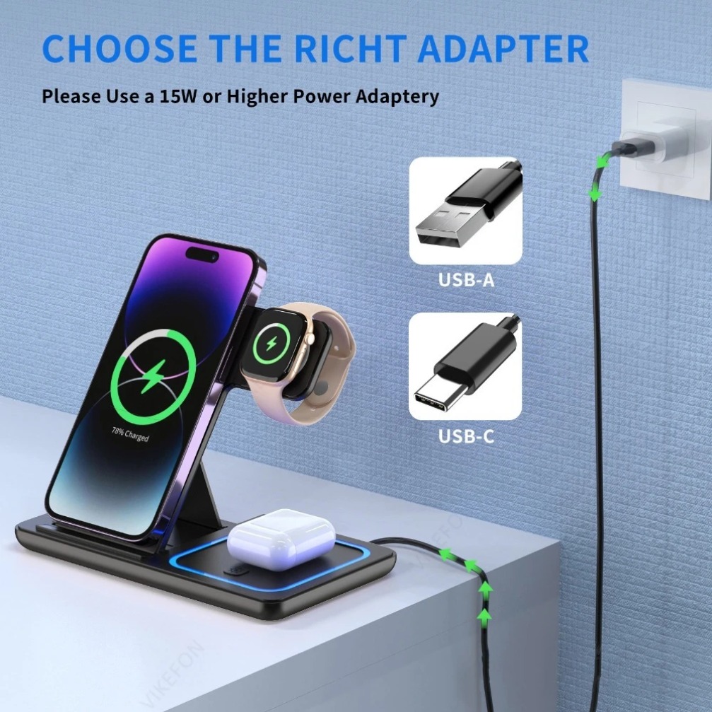 Foldable 3 in 1 Wireless Charg - Smartwatch Apple Watch recensione e prezzo