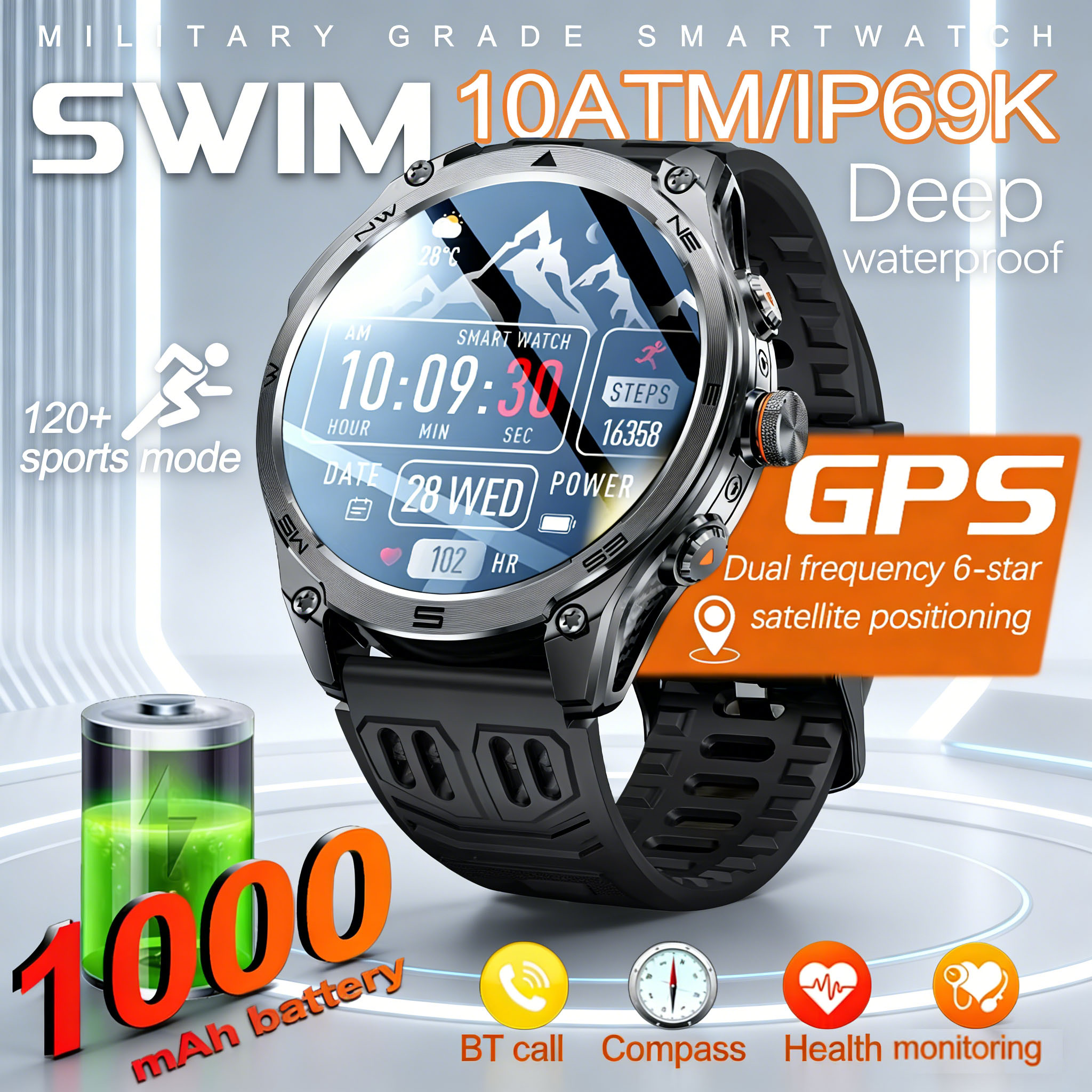 GPS SmartWatch IP69 Waterproof - Smartwatch Premium Watches For Men recensione e prezzo