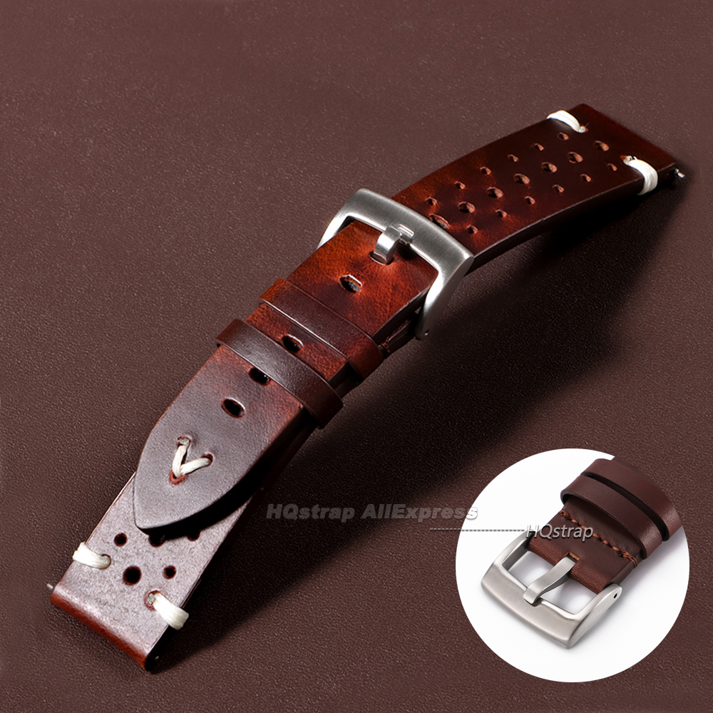 Oil Wax Cowhide Watch Strap 20 - Smartwatch Premium Watches For Men recensione e prezzo