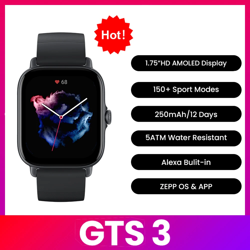 Amazfit GTS 3 Smartwatch  5ATM - Smartwatch Timex Watches For Men recensione e prezzo